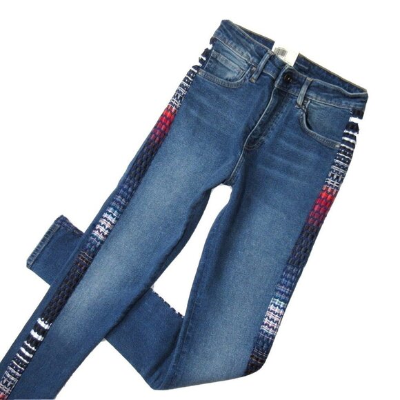 NWT Levi's Made & Crafted 721 Skinny in West Coast Blues Embroidered Jeans 25 - Picture 2 of 8